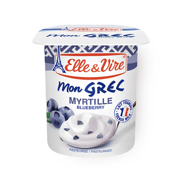 Йогурт греческий Elle&Vire Mon Grec с черникой десертный