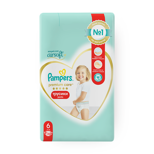 Подгузники-трусики Pampers Premium Care размер 6 15+ кг