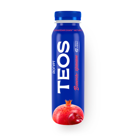 Йогурт питьевой Teos Active вишня-гранат