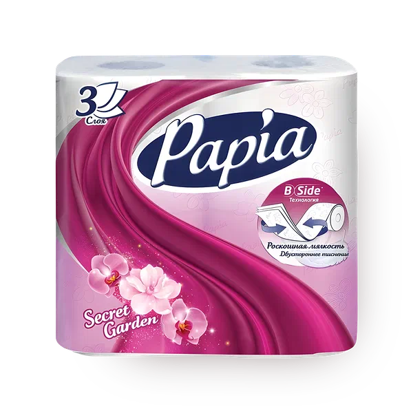 Туалетная бумага Papia Secret Garden 3 слоя