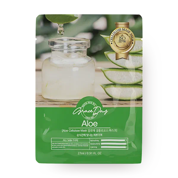 Маска для лица Grace Day увлажнение и восстановление для всех типов кожи с экстрактом алоэ