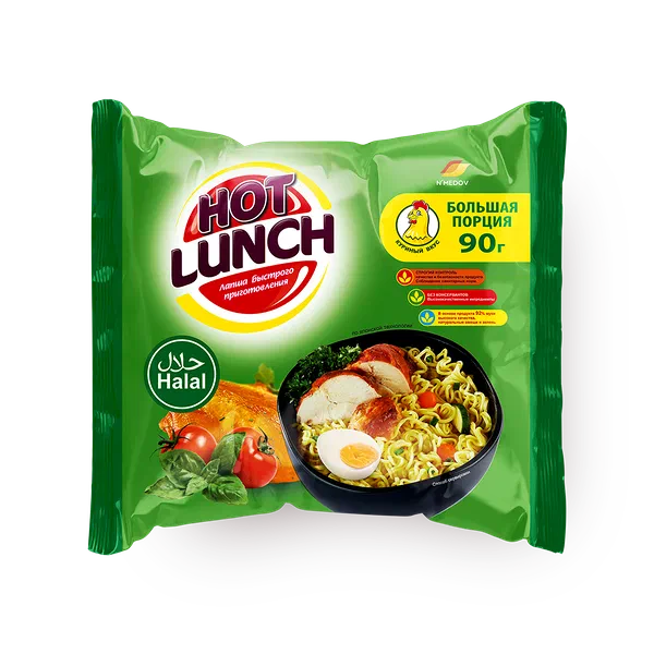 Лапша быстрого приготовления Hot Lunch со вкусом курицы