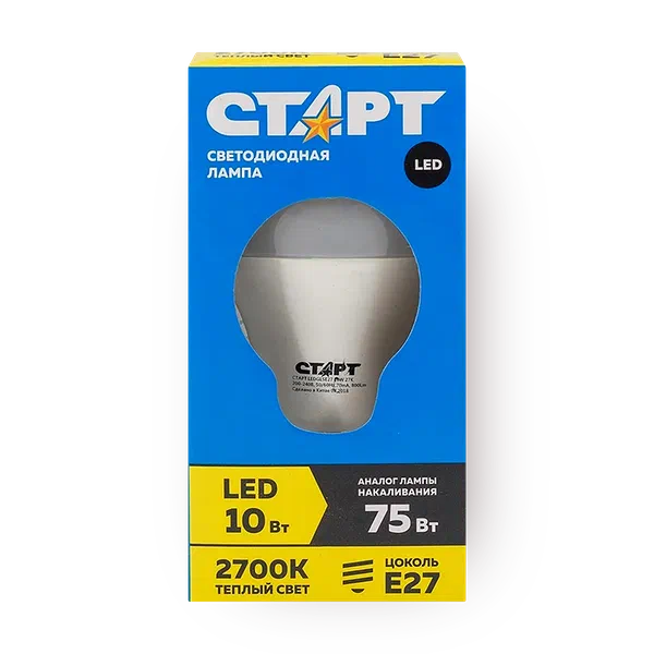 Лампа светодиодная «Старт» LEd Е27 15W30 груша, тёплый свет