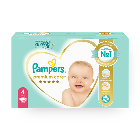 Подгузники Pampers Premium Care 4 размер 9-14 кг