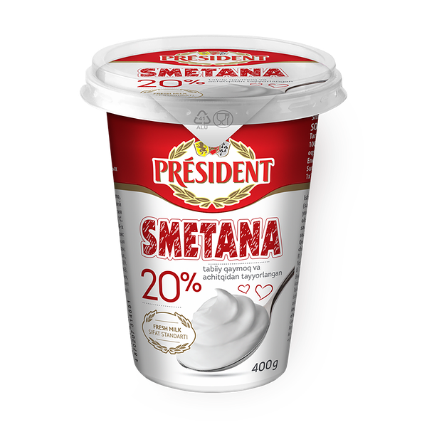 Сметана 20% President
