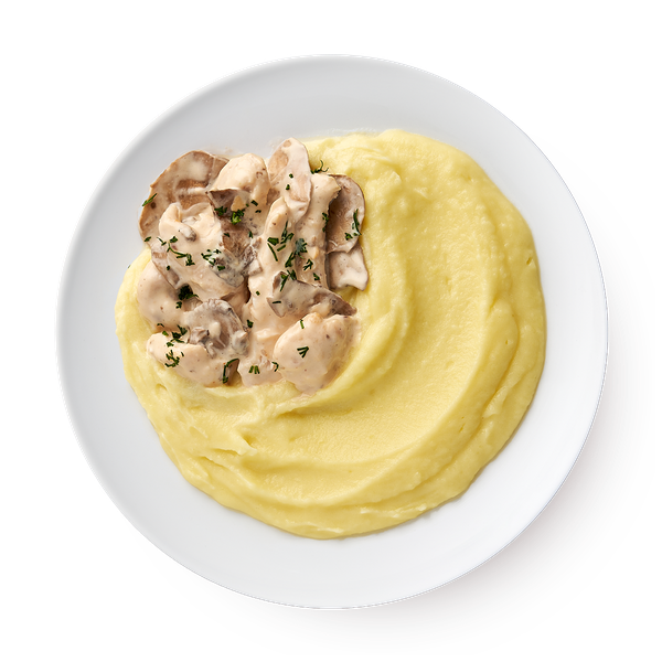 Курица в сливочном соусе с грибами и картофельным пюре «Из Лавки»