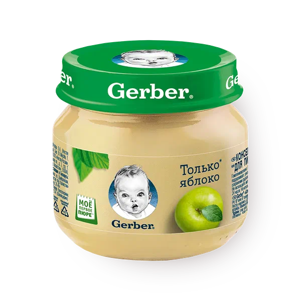 Пюре Gerber Только яблоко с 4 месяцев