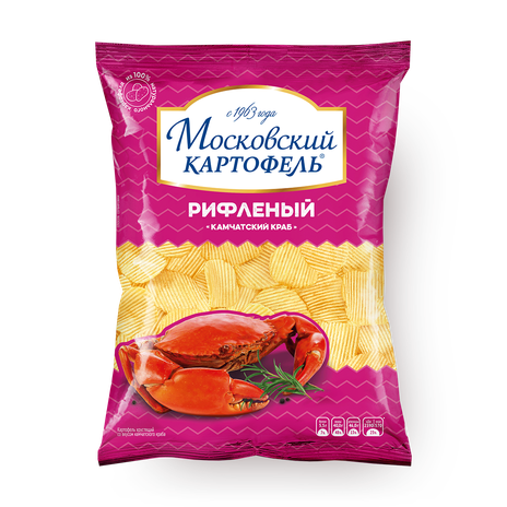 Чипсы «Московский картофель» камчатский краб рифлёные