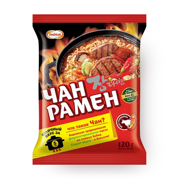 Лапша Чан Рамен Doshirak с говядиной острая