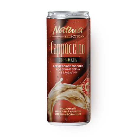 Напиток кофейный молочный Natura Selection Cappuccino карамель стерилизованный