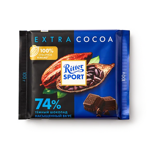 Шоколад тёмный Ritter Sport, 74% какао