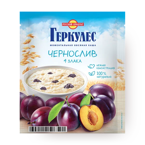 Каша овсяная 4 злака «Русский продукт» «Геркулес» чернослив