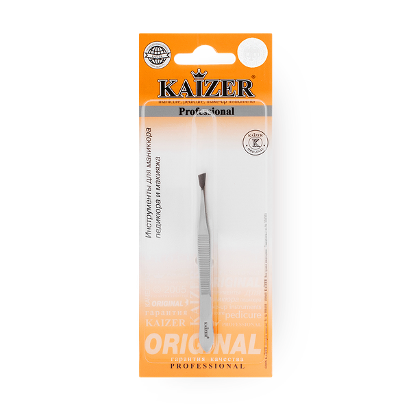 Пинцет для бровей Kaizer скошенный матовый