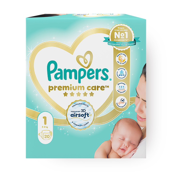 Подгузники Pampers Premium Care размер 1 2-5 кг