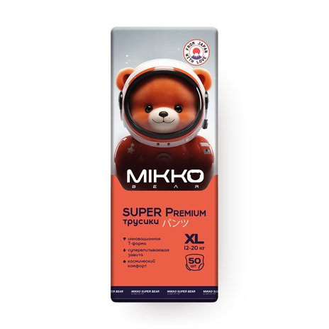 Подгузники-трусики Mikko Bear Super Premium XL 12-20 кг