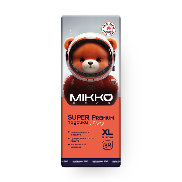 Подгузники-трусики Mikko Bear Super Premium XL 12-20 кг