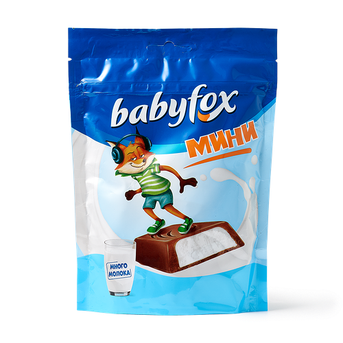 Шоколад молочный Babyfox mini c молочной начинкой, 120 г — купить