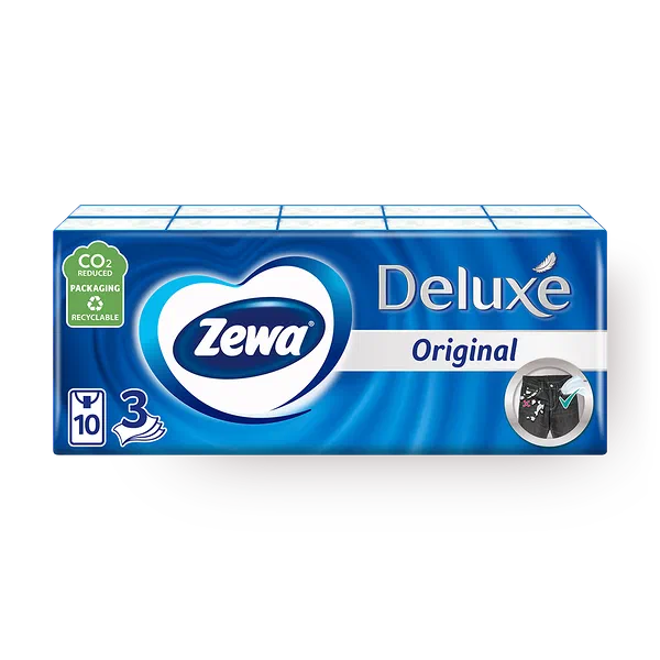 Платочки бумажные Zewa Deluxe 3 слоя 10X10