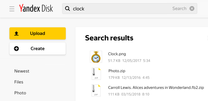 Search Disk Yandex Disk Help