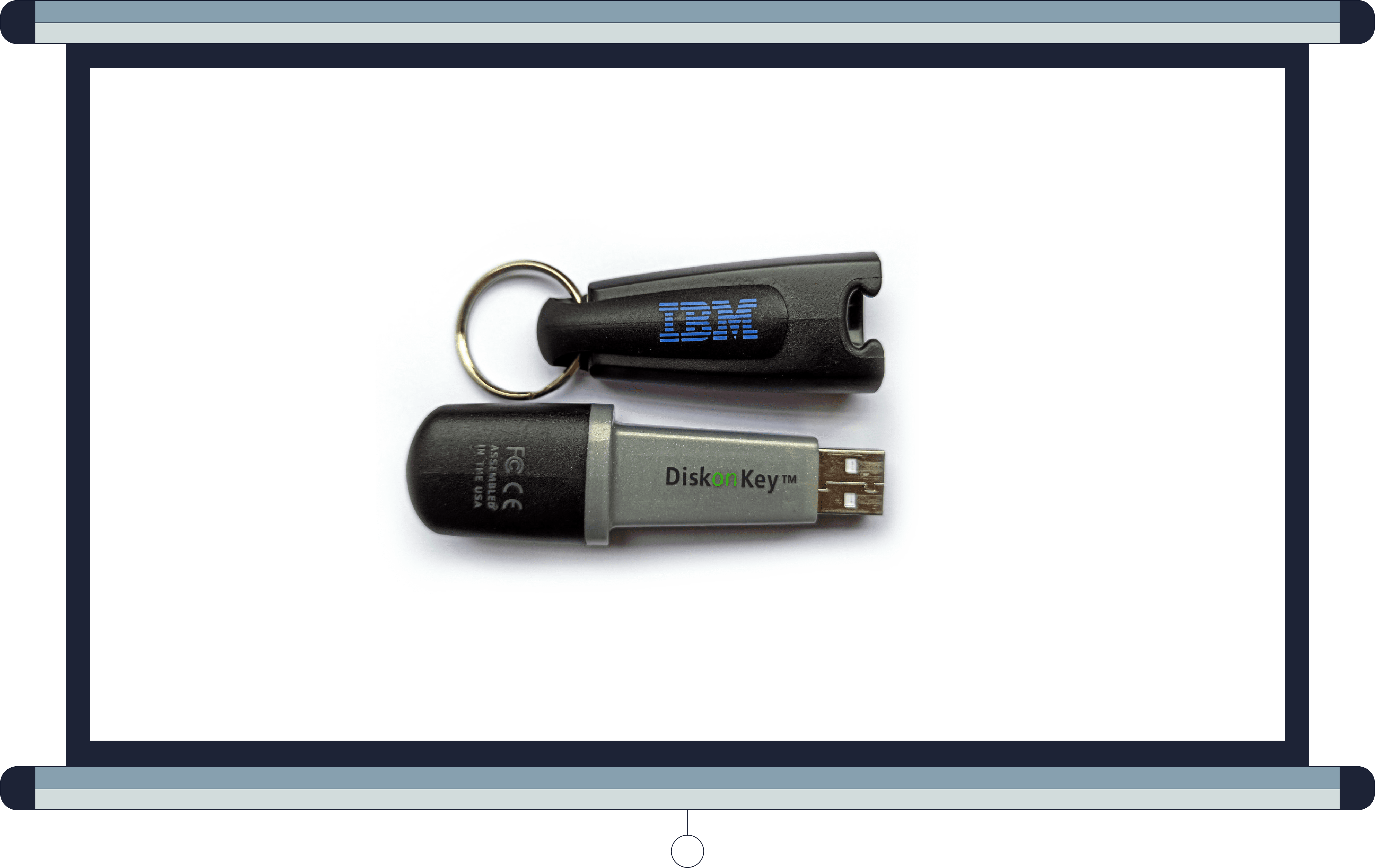 Первая USB-флешка DiskonKey выпускалась совместно с IBM