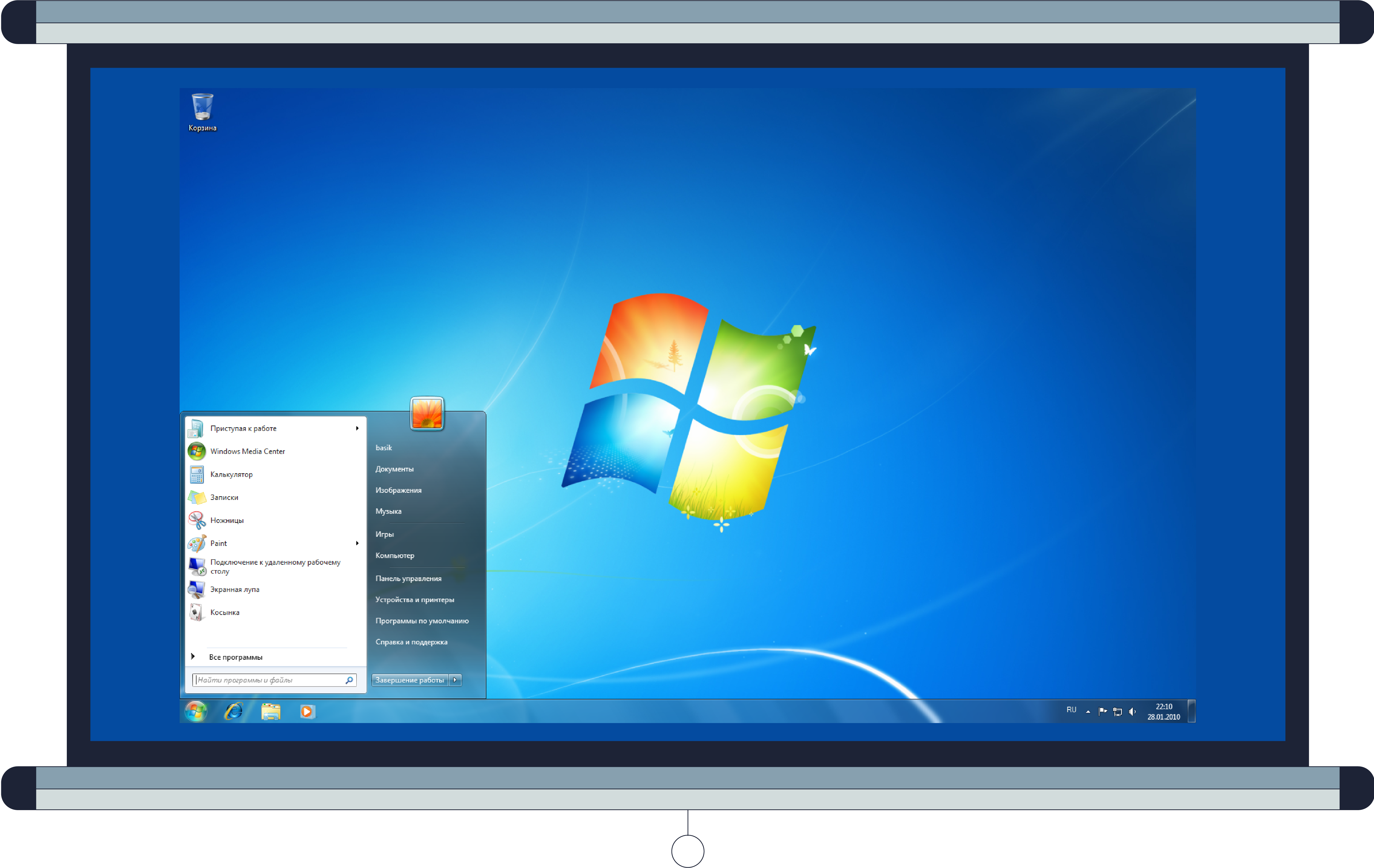 Интерфейс рабочего стола Windows 7