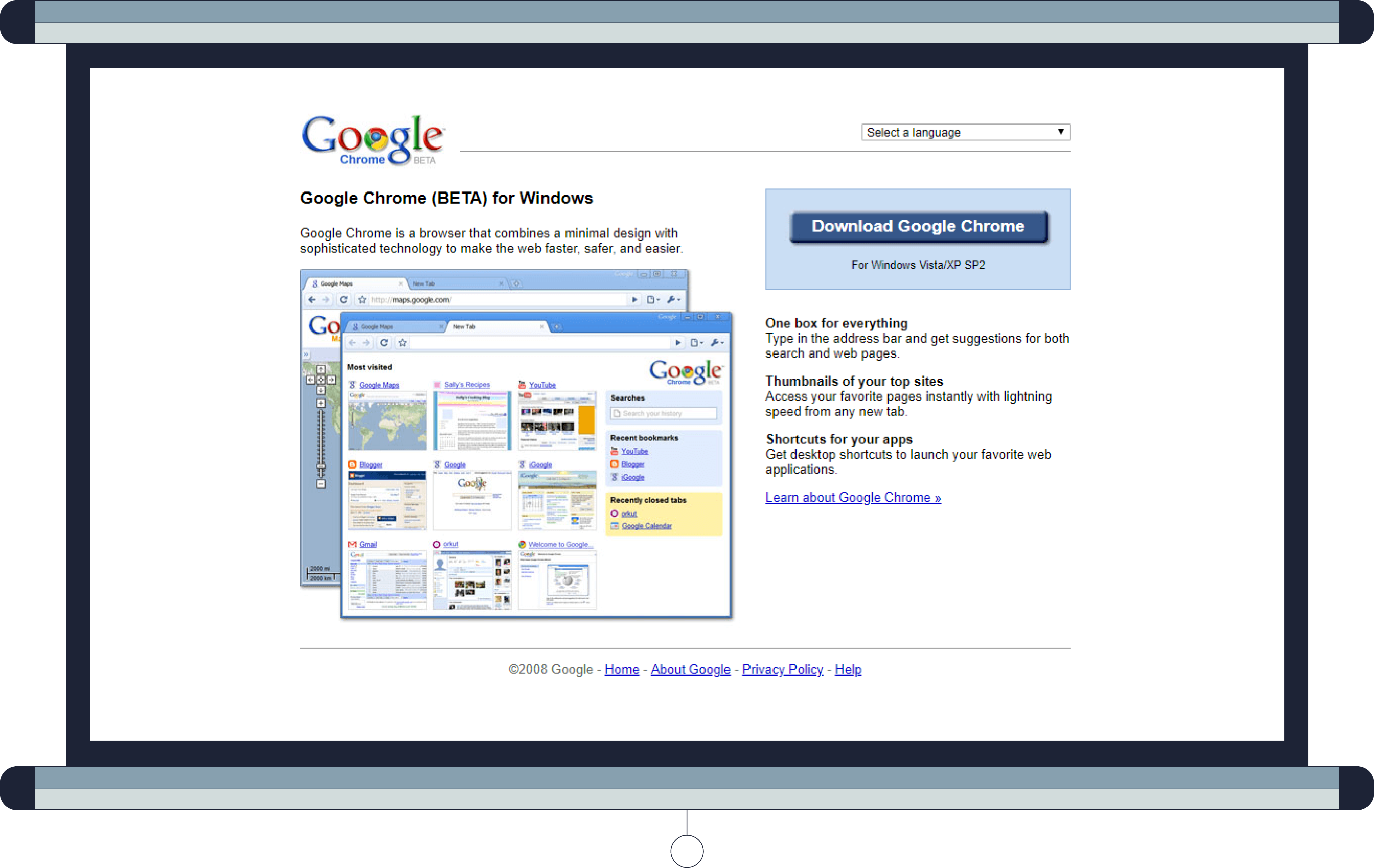 Бета-версия Google Chrome для Windows