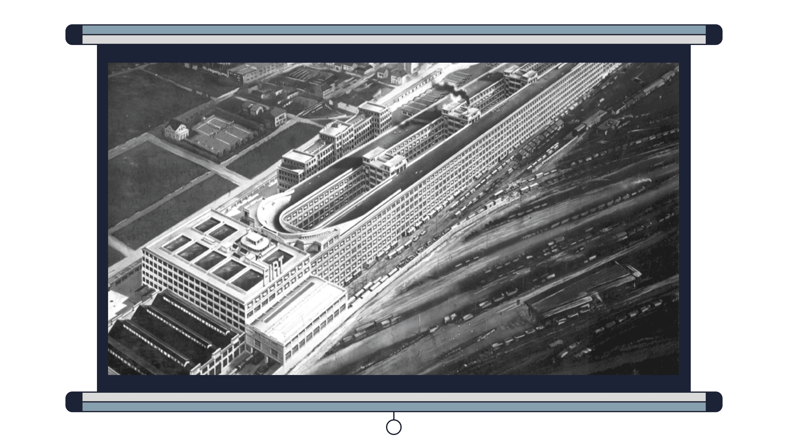 Пример 2. Завод Fiat Lingotto в Италии, на крыше которого расположилась гоночная трасса, архитектор Джакомо Матте-Трукко<br><br>Фото: Dgtmedia - Simone / Wikimedia Commons, CC BY-SA 3.0<br>