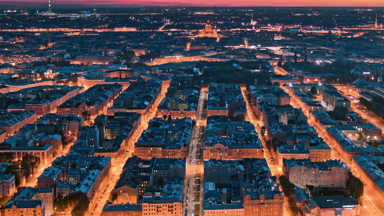 Ночной петербург с высоты птичьего полета фото