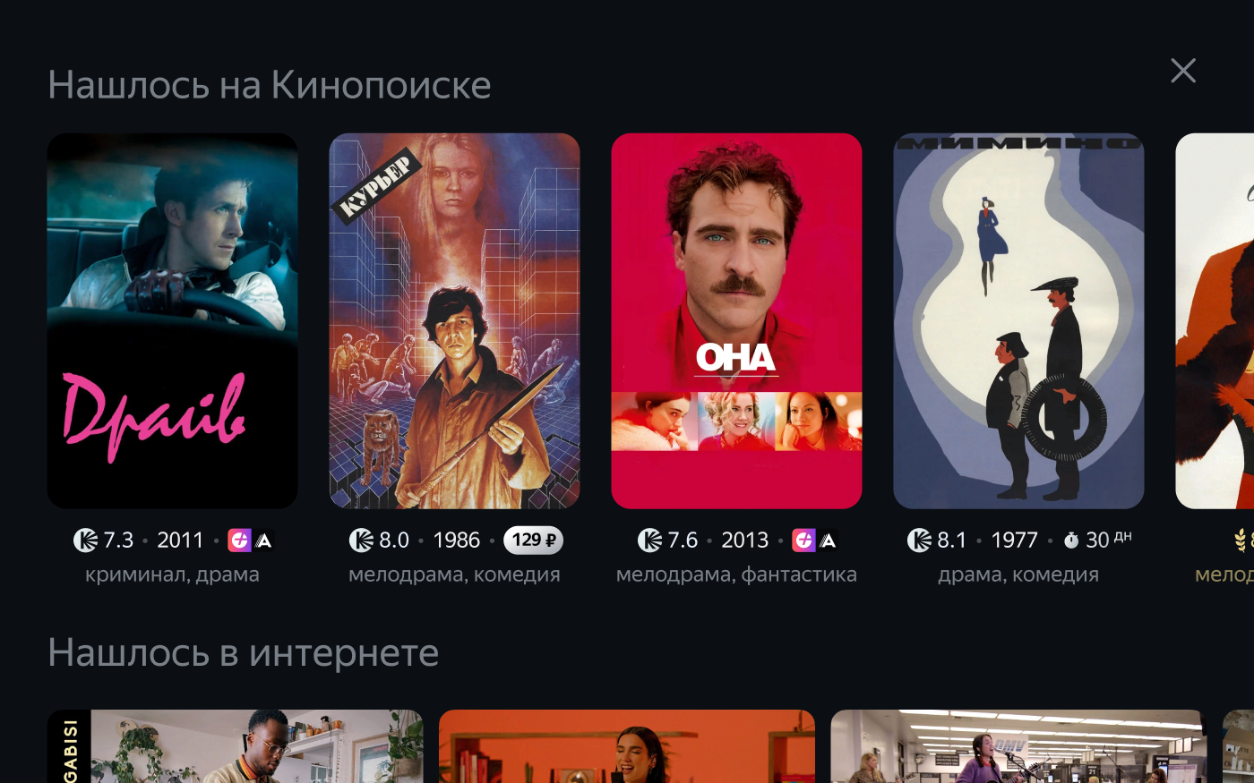 Подборка фильмов из Кинопоиска на Яндекс Станции Дуо Макс