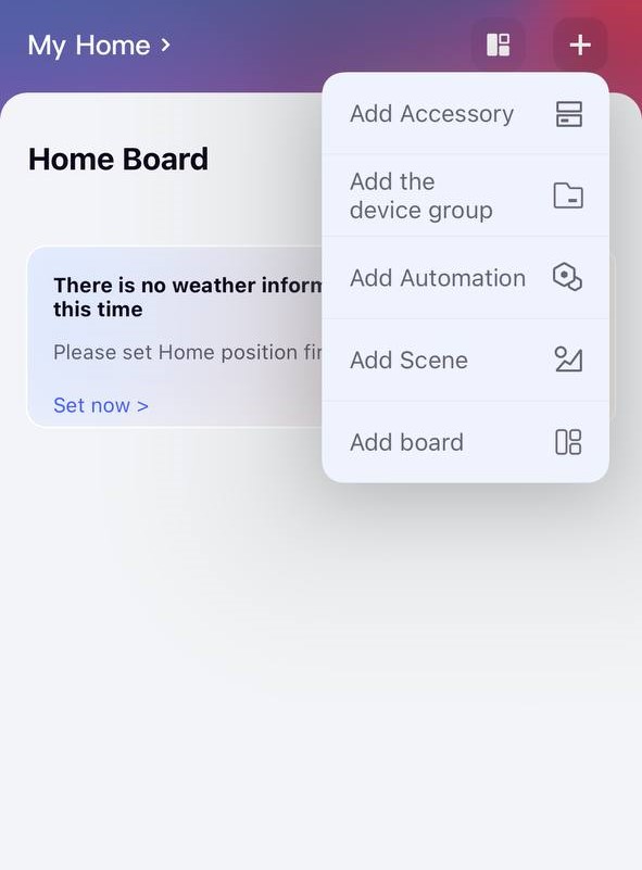 Home management screen in the Aqara Home app