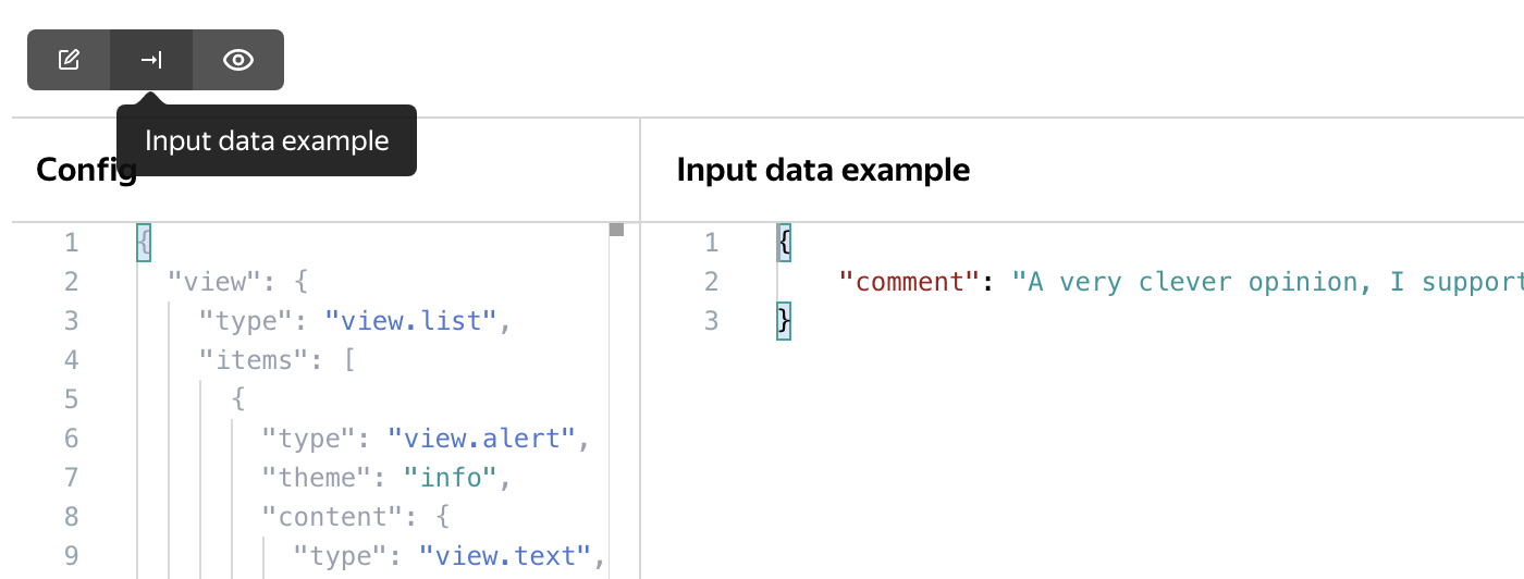 Create a project. Input data example