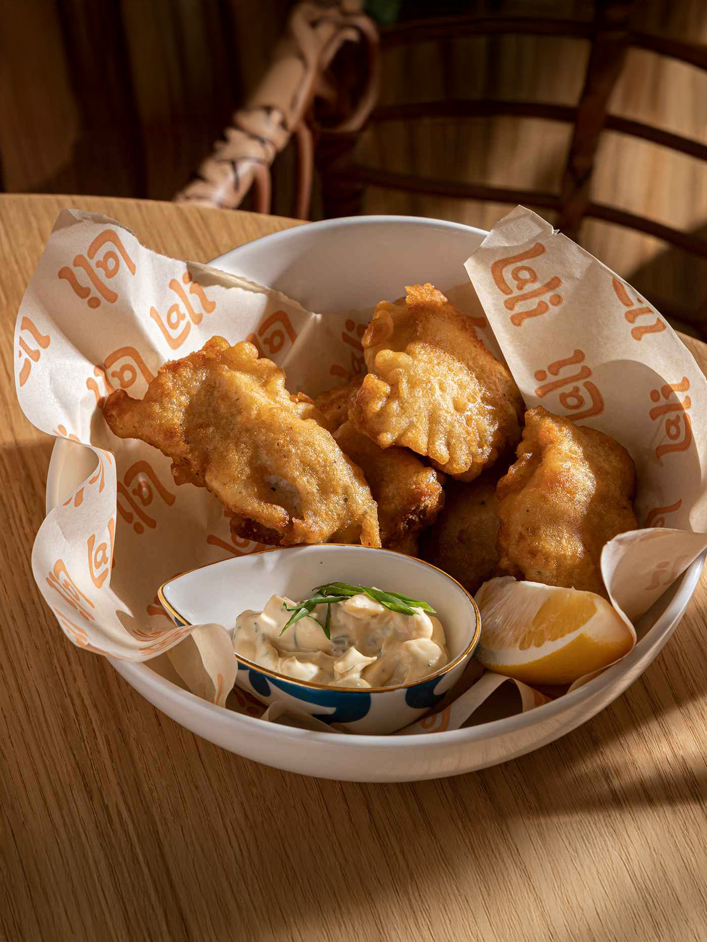 Bukhara-style pike perch in batter