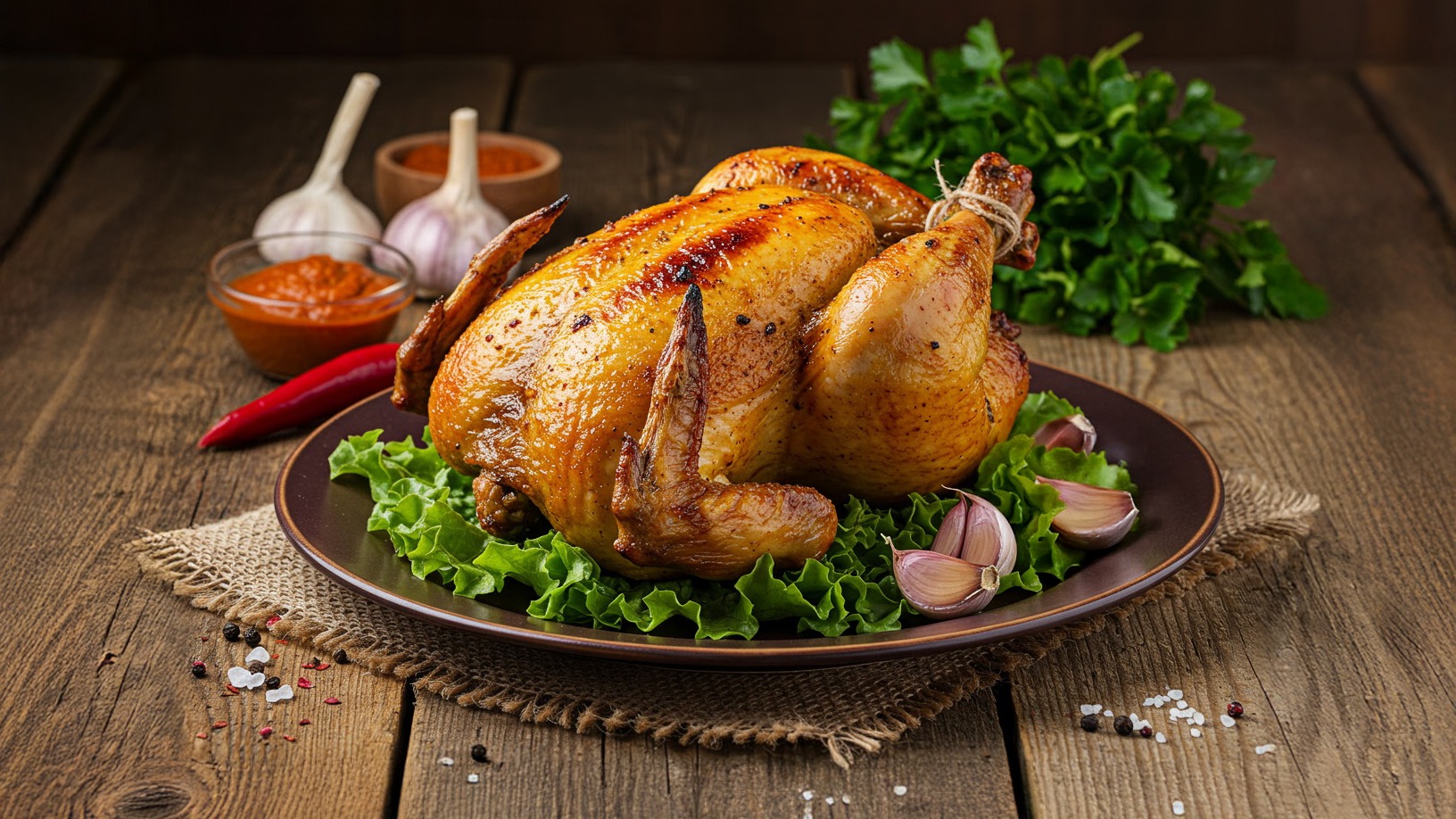 Курица на бутылке