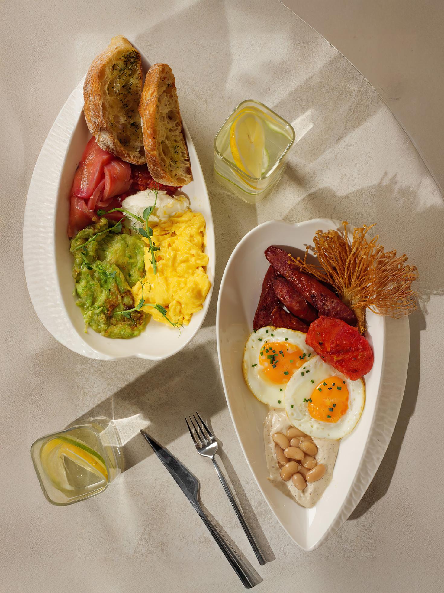 Italian breakfast, English breakfast