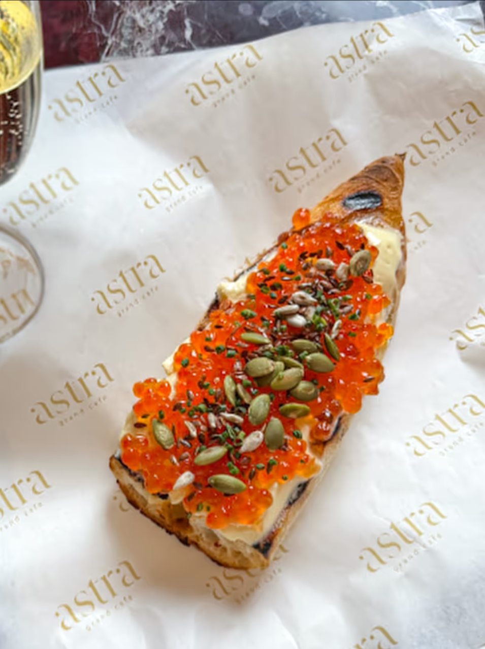 Toast with caviar