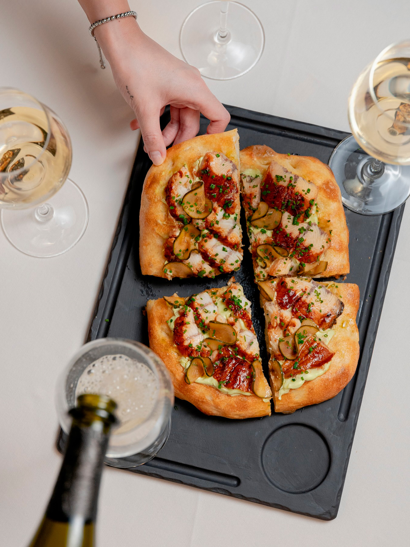 Flatbread with eel