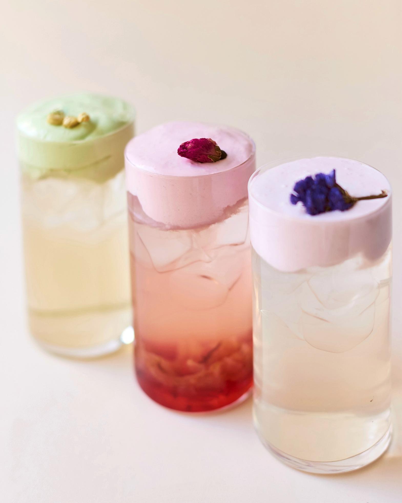 Matcha cloud, Rose cloud, Taro cloud