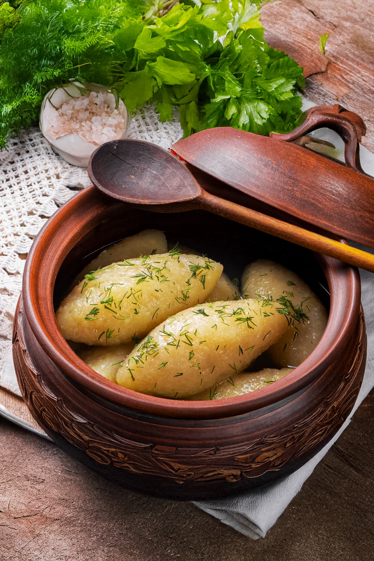 Миска цеппелинов с мясом
