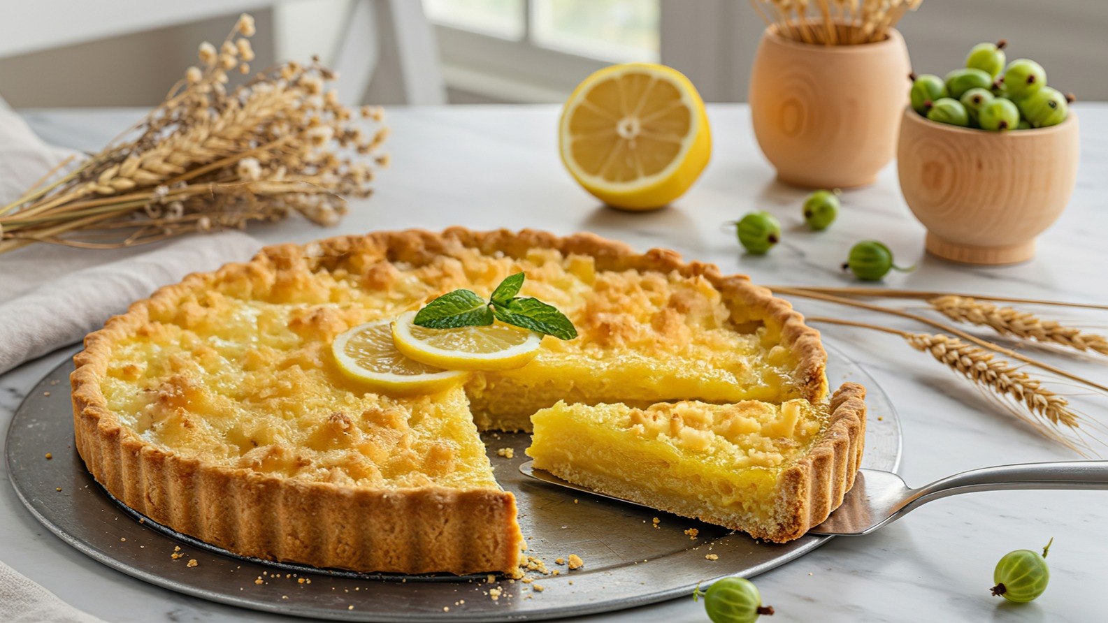 Пирог из песочного теста с необычной начинкой