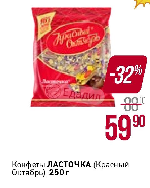 Конфеты Ласточка 250г красный октябрь