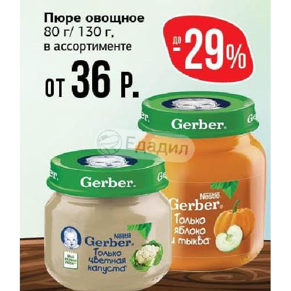 Пюре gerber овощи тушеные с телятиной 130 г