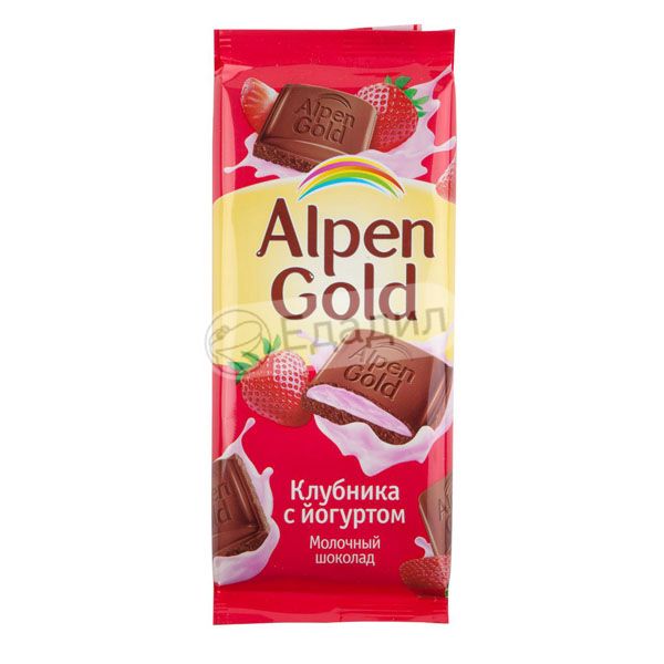 Шоколад Alpen Gold клубника йогурт, 85г