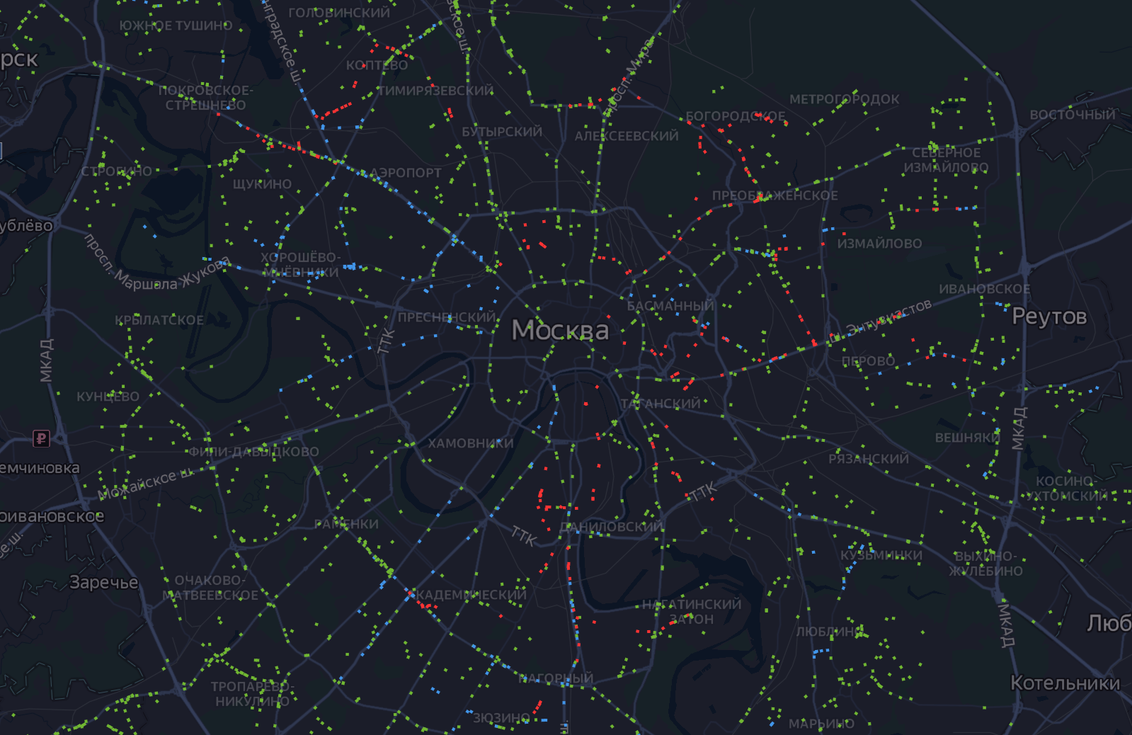 Карта: один день из&nbsp;жизни городского транспорта