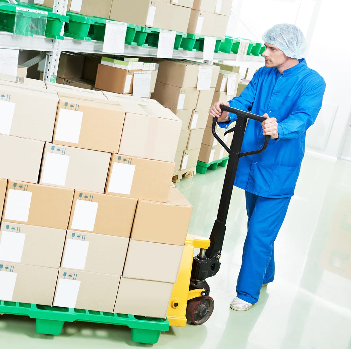 Man moving the boxes